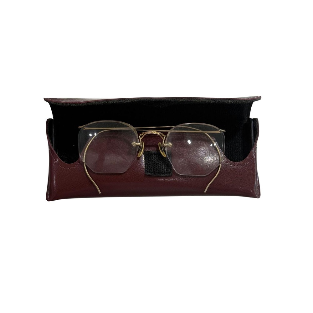 AO American Optical 12KGF Gold Filled Prewar Rimless Octagon Art Deco Eyeglasses